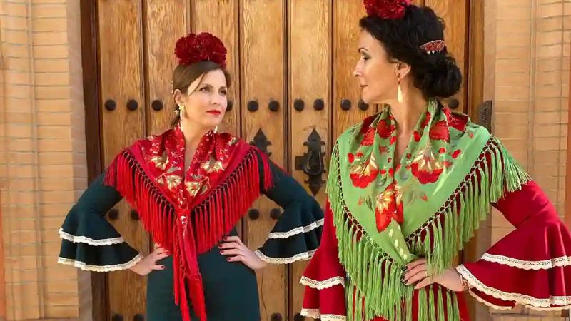 Traje de flamenca bolillos